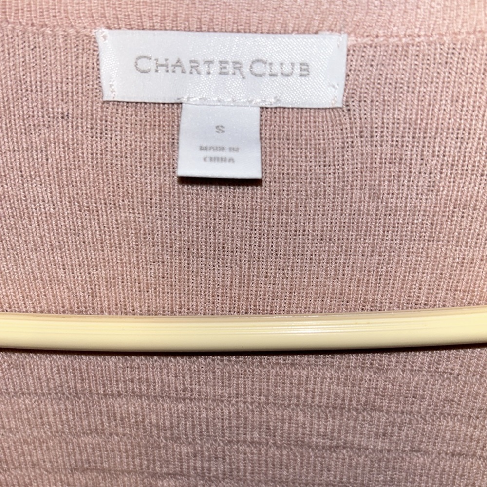 NWT Charter Club light pink cardigan open sweater small - Picture 3 of 8